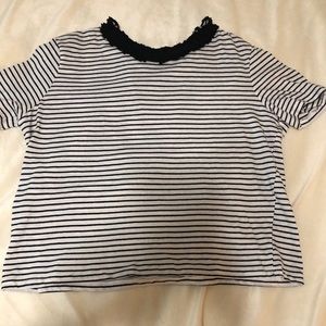 Zara black and white striped tee
